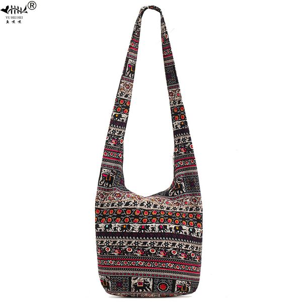 

cotton canvas vintage bohemian fringe bags sling shoulder crossbody messenger bags women handbag hippie hobo travel bag c1223