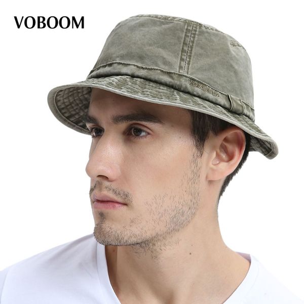 

cotton uv protection bucket hat for men summer boonie hunting fishing fisherman hats travel japanese sun cap 163 t200116, Blue;gray