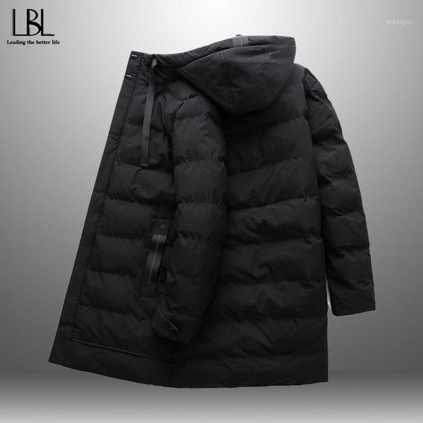 

parka jacket men 2020 winter loose hooded zipper parkas jackets new fashion brand casual man clothing coats outwear1, Black
