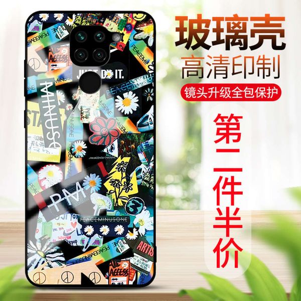 

hongmi 10x mobile phone case glass redmi silicone anti falling personalized creative pattern customized 4g5g4fre