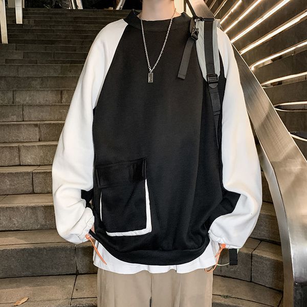 

2021 male sweatshirt autumn/winter new versatile crew-neck hoodie wear 3e81, Black
