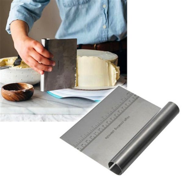 

spatulas pastry butter stainless steel baking dough trapezoidal scraper cake tools