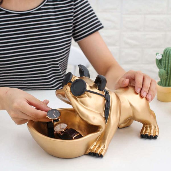 

home dog zhaocai storage accessories nordic furnishing porch tea table key candy wangcai opening decoration 9qzz, White;black