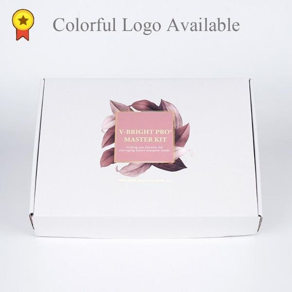 

100pcs/lot white corrugated shipping boxes packaging box with logo mailer box packaging clothing hair wigs gift
