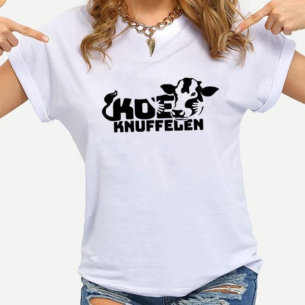 

harajuku funny koe knuffelen cow printed women tshirts summer female shirt fashion short sleeve white casual t-shirts femme