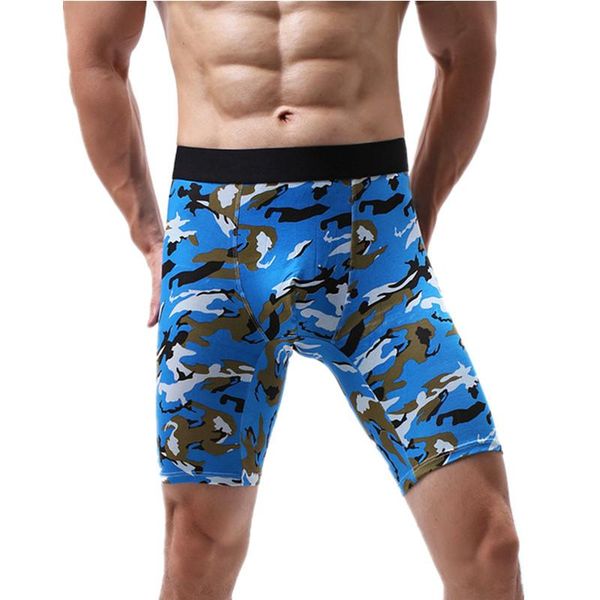 

underwear men boxer shorts cotton panties camouflage u convex pouch long leg underpants cueca calzoncillo plus size l-5xl, Black;white