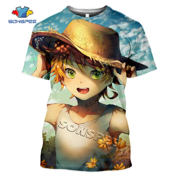 

the promised neverland anime summer men 3d print shirts horror graphic hentai men clothing