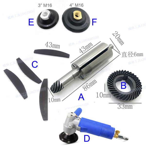 

3'' 4 inch air pneumatic sander water-feed mill wet polisher tool marble quartz granite stone polishing repair parts gear rotor