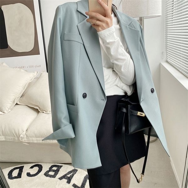 

elegant simple blazer women office ladies korean fashion solid notched pocket jacket coats female 2020 spring autumn blazers lj201212, White;black