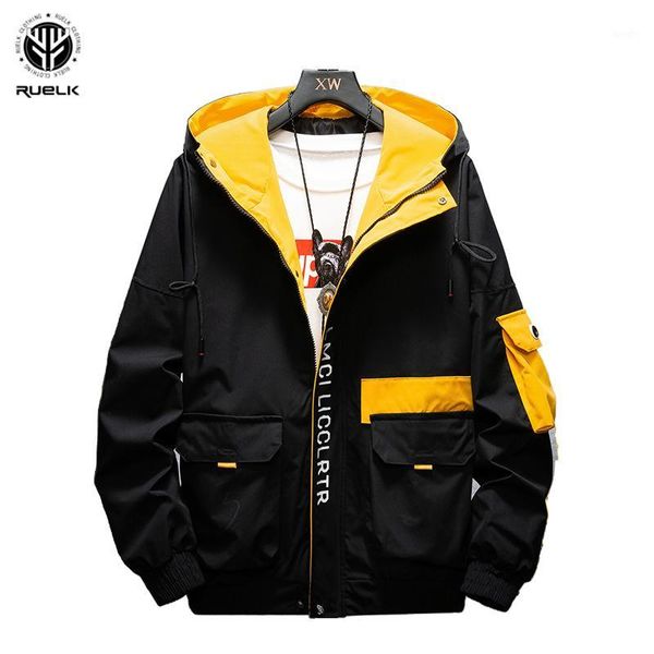 

ruelk men's tooling jacket spring and autumn 2020 new wild jacket men's casual handsome tide brand clothes clothing m-5xl1, Black;brown
