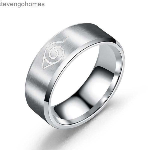 

peripheral japanese animation and naruto korean style stainless titanium steel jewelry men's ring, Silver