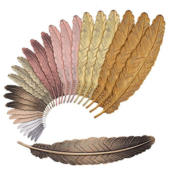 

fashion metal feather document book mark label golden silver rose gold bookmark office school supplies