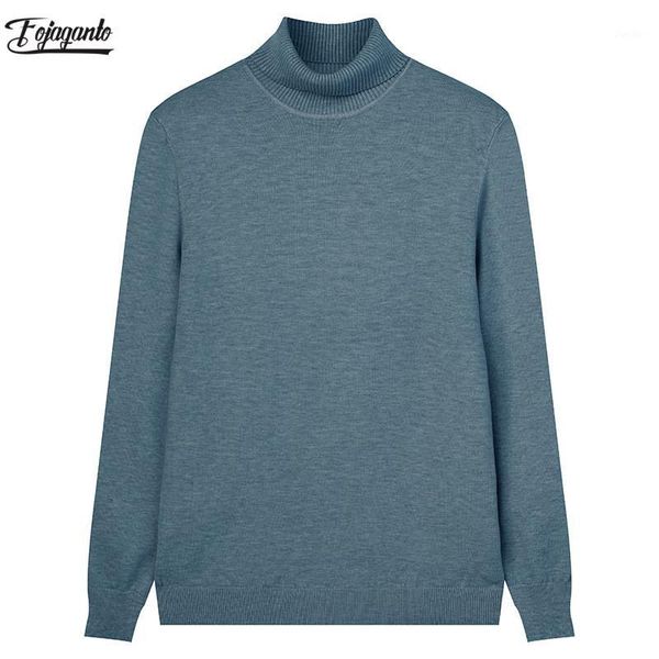 

fojaganto autumn new men solid color turtleneck sweaters men's slim sweater wild casual pullover turtleneck sweater male1, White;black