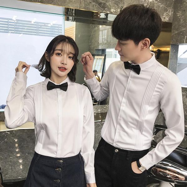 

men women tuxedo shirts plus size 5xl wedding long sleeve dress england design gentleman shirt white wine red black xxxxxl, White;black