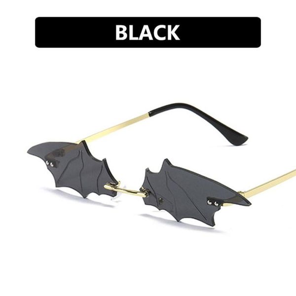 

женщины солнцезащитные очки без оправы ретро bat формы trending streetwear 2020 новая мода лето uv400 дамы солнцезащитные очки правда фильм, White;black