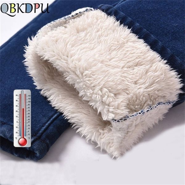 

super warm plus size winter jeans for women female high waist skinny thick casual trousers stretch velvet denim pants streetwear 201223, Blue