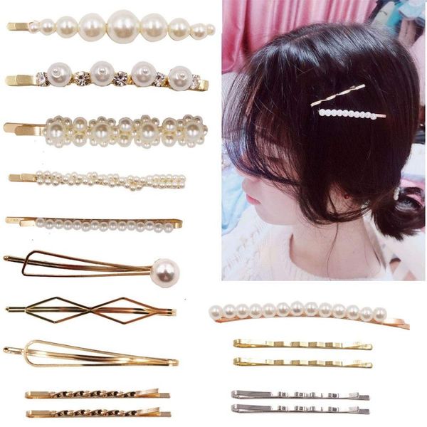 

15pcs pearls hair clips bobby pins metal hair barrettes elegant hair accessories for women girls lady wedding bridal qylhuw mywjqq, Slivery;white