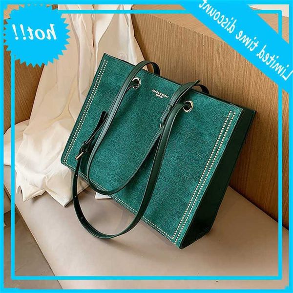 

winter large shoulder travel bags leather suede bag luxury handbags women tasks designer sac a main femme