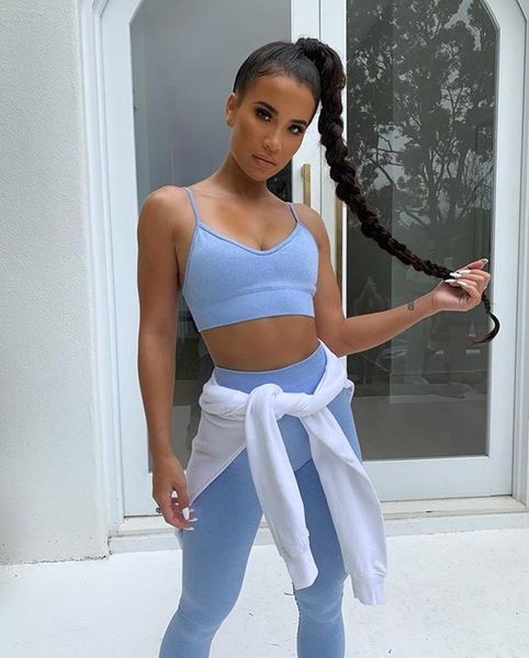 

2020 new solid color yoga set for women sport leggings 2 piece set workout clothes for women sport clothing, White;red
