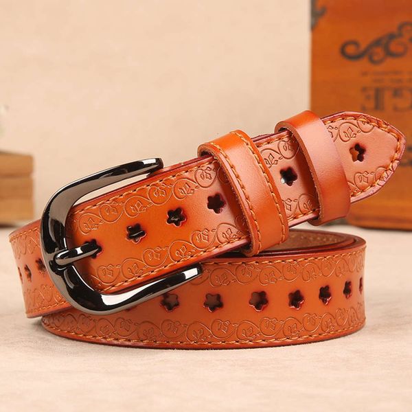 

girls' versatile pants with no perforated hollow belt, Black;brown