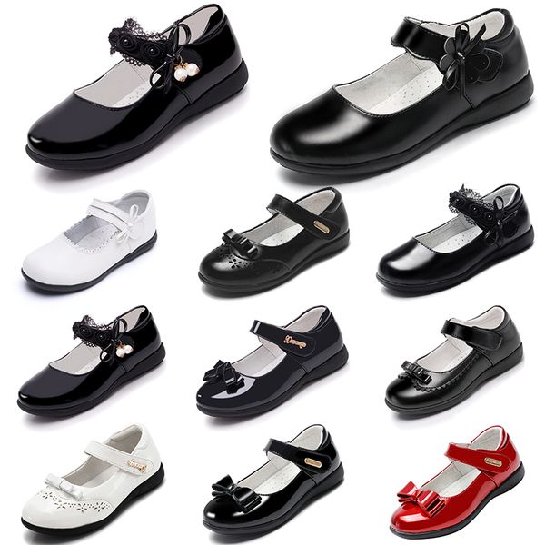 

new designer platform shoes for baby girls leather princess shoes with soft bottoms triple black triple white outdoor summer walking joggin