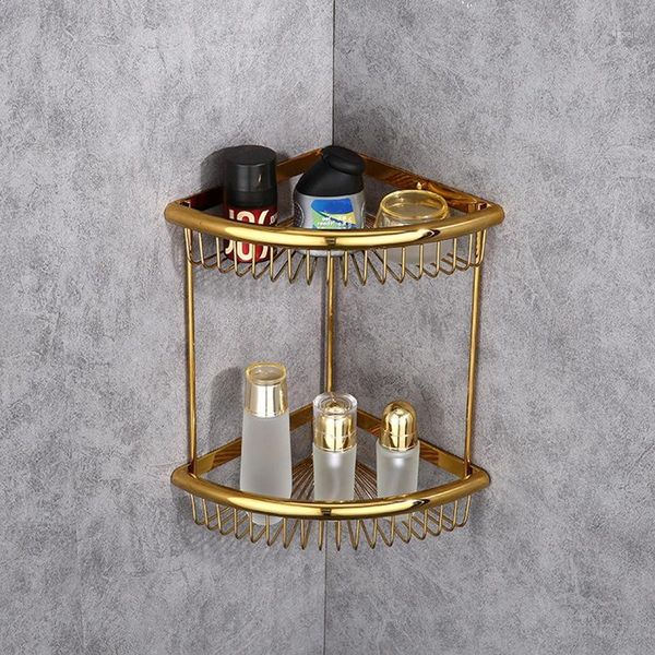 

bathroom storage & organization double-layer cosmetics shelf multi-function triple-cornered corner frame1