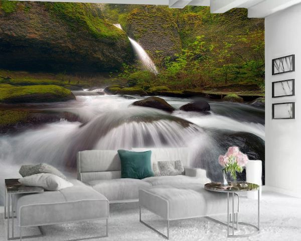 

3d wallpaper walls romantic landscape 3d mural wallpaper beautiful stone waterfall 3d wallpaper scenery in wall stickers