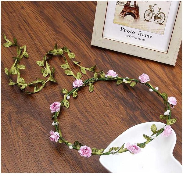 

haimeikang bridesmaid artificial flower headband wreath paper flowers hairband hair accessories flower crown beach qylhhh
