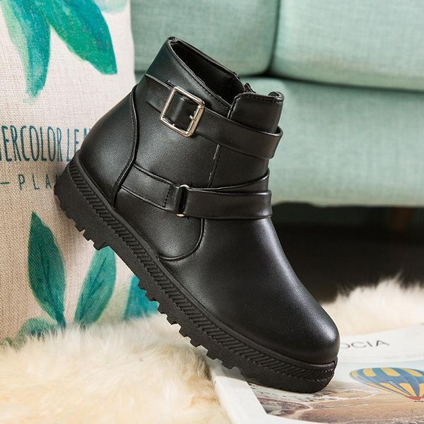 

boots lcxmnd women waterproof snow female plush winter warm ankle botas mujer shoes woman plus size, Black