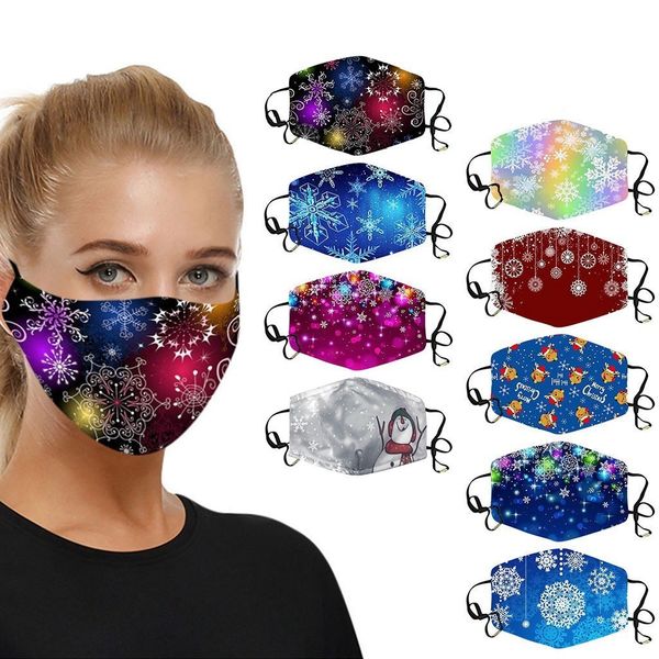 

new printed christmas mask cloth reusable tie dye face mouth cover for women men dustproof adjustable mascarillas filters d3