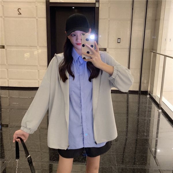 

осень зима top свитер 2020 новая женская одежда корейской версии белый рыхлый с длинным рукавом с капюшоном свитер для студентов ленивый вет, Black