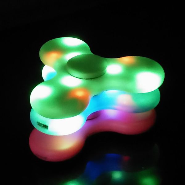 

spinner toy + bluetooth speakers spinner led flash light hand spinner tri cube fluorescent child gyroscope finger with package