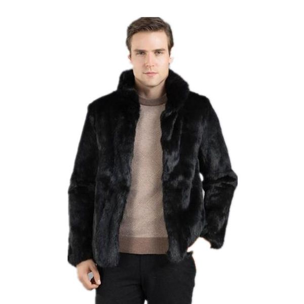 

vetement outwear plus size 2020 men casual faux fur coats thicken winter furry male faux fur jackets overcoats wr648, Black