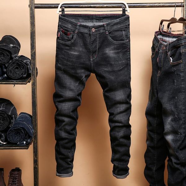 

hcxy 2019 autumn jeans men classic business men jeans stretch fashion denim trousers male casual denim pants1, Blue