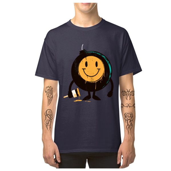 

happy buddy for smile bomb retro short sleeve round neck guys tees not sad summer/autumn new sport hooded sweatshirt hoodie t shirt