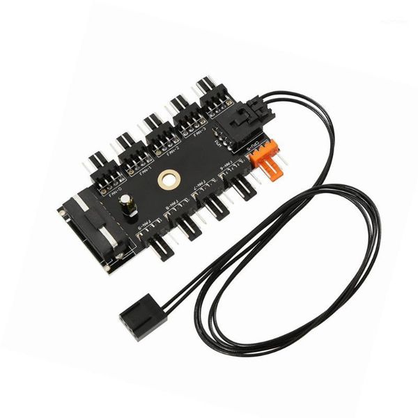 

chassis fan hub cpu cooling hub 10 port 12v 4 pin pwm fan ide vh991