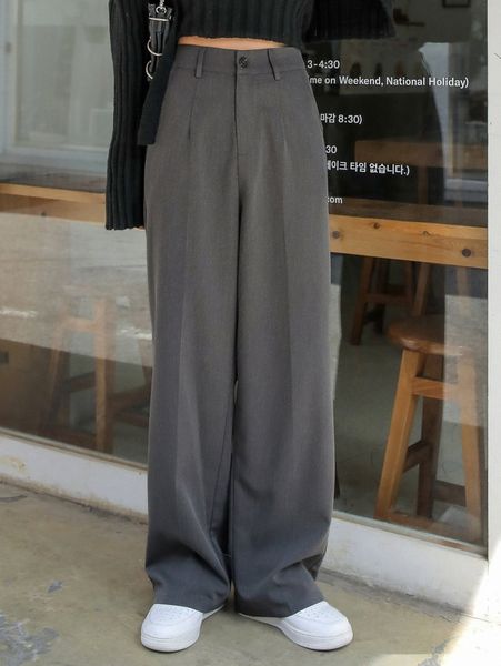 

dazy high waist slant pockets wide leg pants q3iz#, Black;white