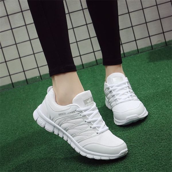 

new mesh running sports lovers casual ultra light women's small white shoes w2, Black