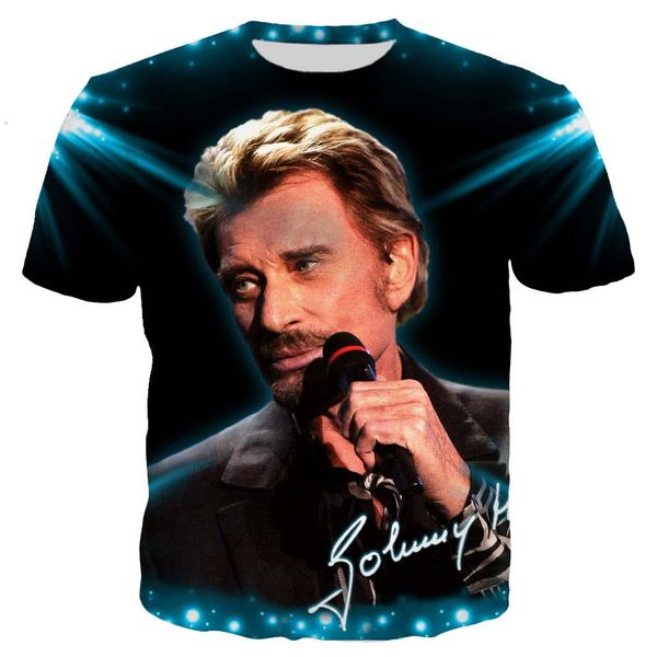 

giant star johnny hallyday new cool 3d print shirts oversized humor hentai men clothing