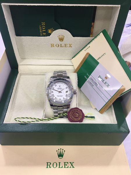 

original box certificate luxury watch ii 41mm platinum factory white diamond dial 218206 steel bracelet automatic fashion men's watches, Slivery;brown