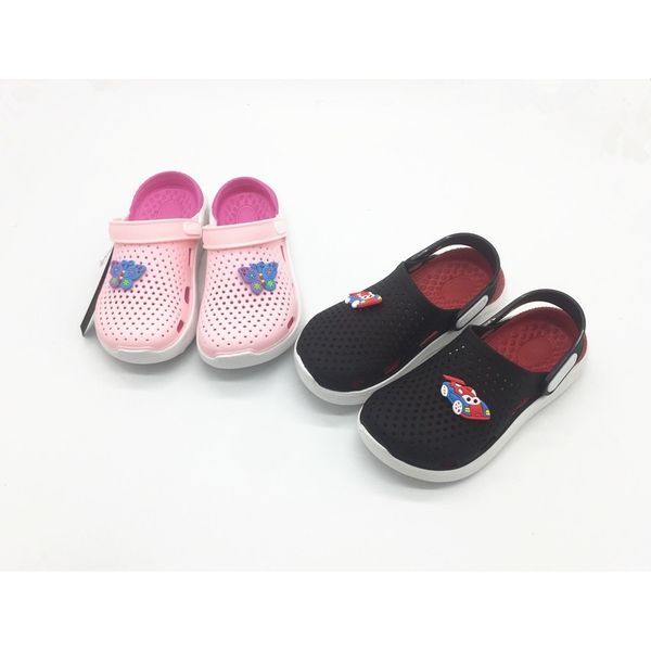 

boys girls jelly pvc shoes children croc shoe slippers massage footbed tpu beach sandals for boy girl kids us11-3 eu30-35 y201028, Black;grey