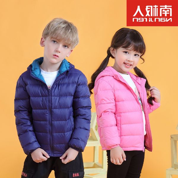 

sjacket style antarctic short light boys down girls, middle large and off season children's wear, Blue;gray