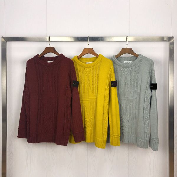 

2021 toney spring island male loose sitong o-neck sweater stone men casual cp logo long sleeve pullovers, White;black