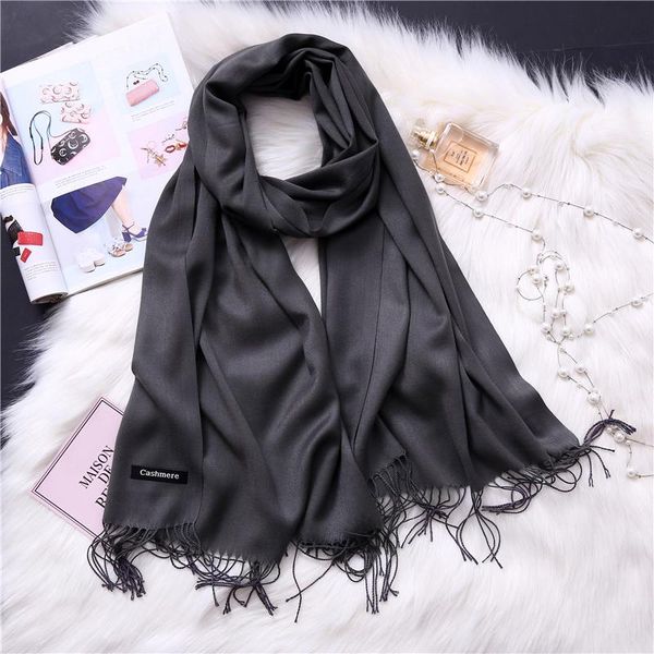 

зимний шарф женщин кашемира pure color long шали палантины hijabs для drop shipping зима женщины wmtjlg lottery2010, Blue;gray