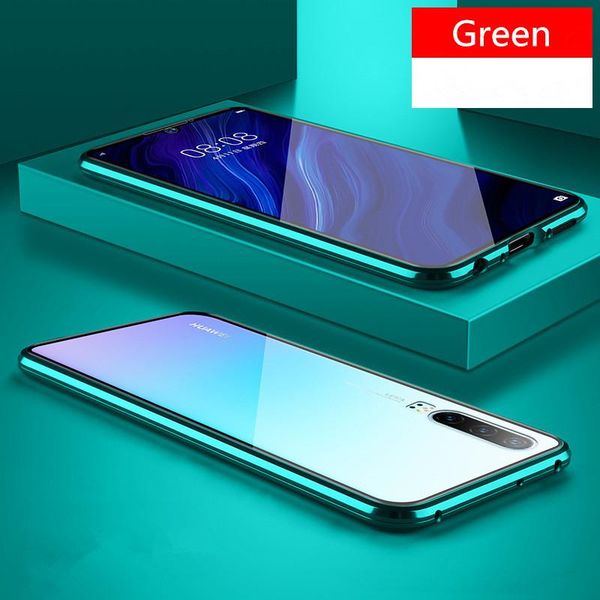 

new magnetic absorption metal case for huawei p20 p20pro p20lite phone back cover double sided glass huaweip20 pro lite bag h sqcjrt