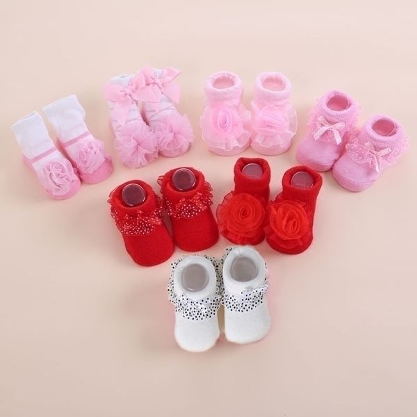 

newborn socks lace baby girl sock 0-12 months princess socks summer cotton baby spring and autumn baby girl socks 3 6 9 months y201009, Pink;yellow