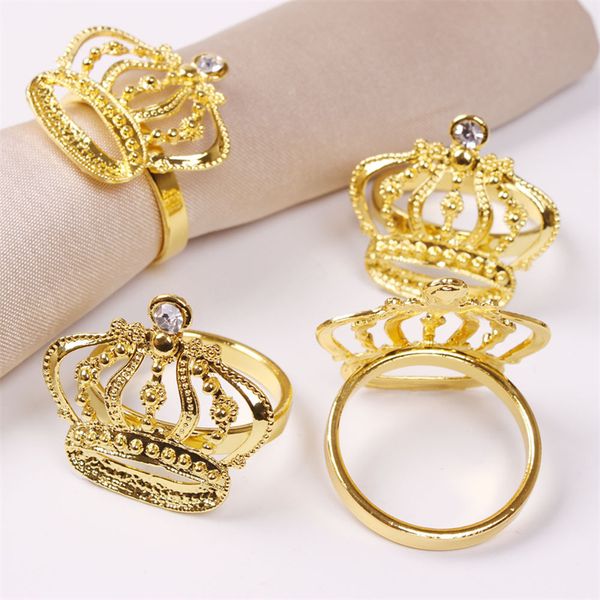 

silver gold metal crown napkin rings holders