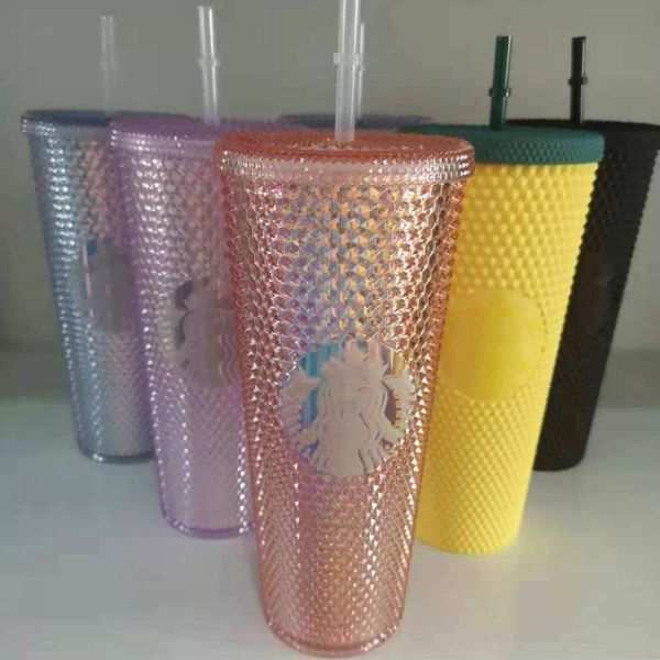 

tumblers 710ml personalized starbucks mugs iridescent bling rainbow unicorn studded cold cup tumbler coffee mug with straw