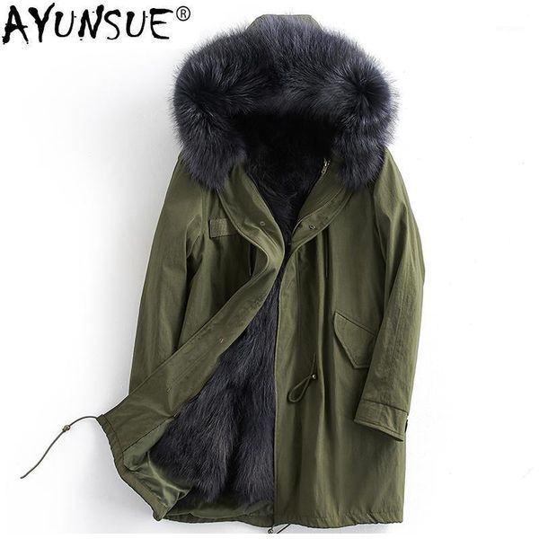 

ayunsue parka homme winter jacket men natural raccoon fur coat parkas mens jackets and coats winterjas heren 18jhl6q5l1 my13971, Black