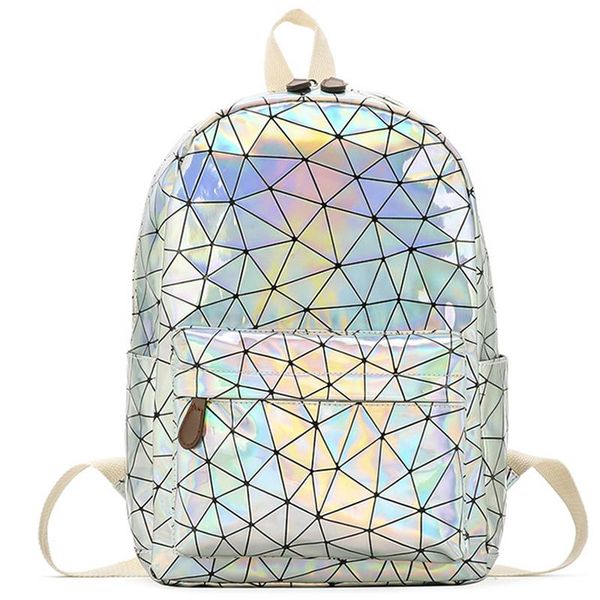 

laser backpack large travel bags women men girls bag pu leather holographic backpack school bags for teenage girls fashion bag